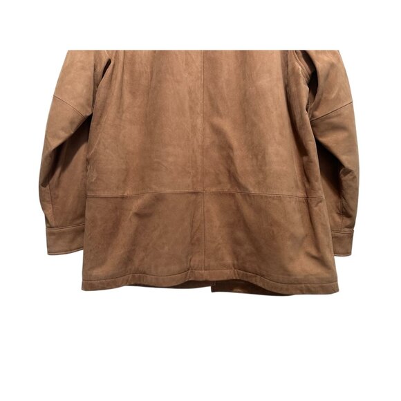 Roundtree Yorke Soft Suede Leather Barn Chore Coat Jacket Large Brown Western - Picture 7 of 16
